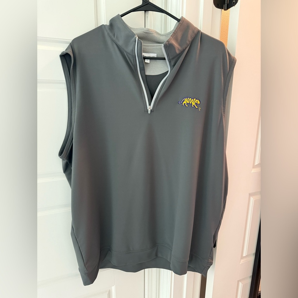 Peter Millar Gray Quarter-Zip Vest